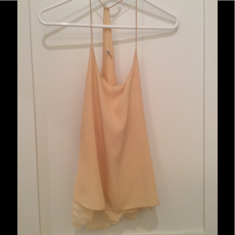 Free people sheer cream tank top.