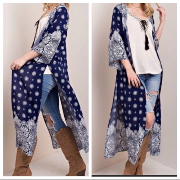 Beautiful side split open woven duster - Picture 5 of 8