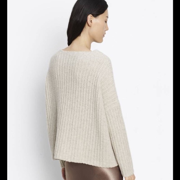 Vince Cashmere Blend Ladder Stitch Funnel Sweater - Picture 3 of 8