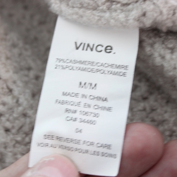Vince Cashmere Blend Ladder Stitch Funnel Sweater - Picture 6 of 8