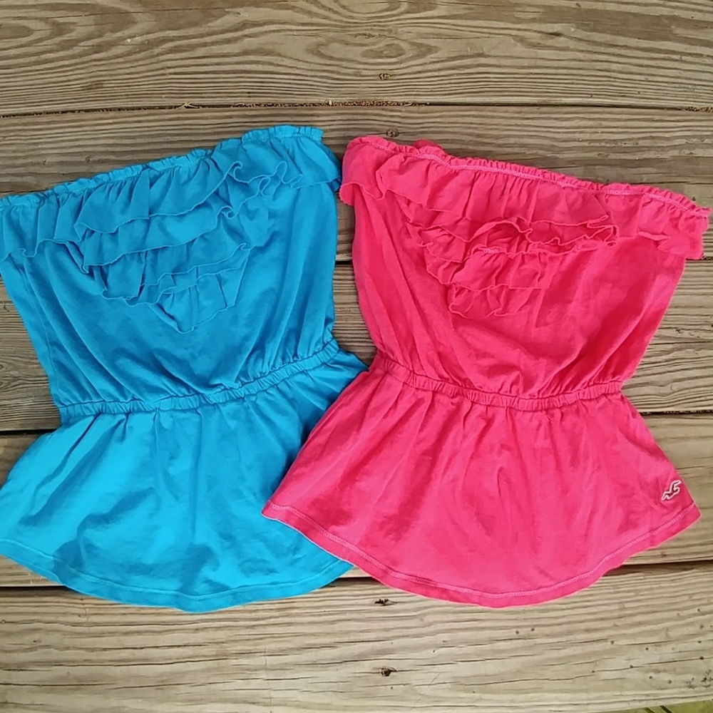 Hollister ruffled strapless top bundle