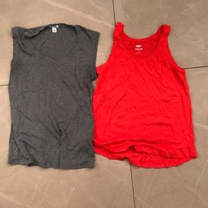 Set of two old navy size small tanks