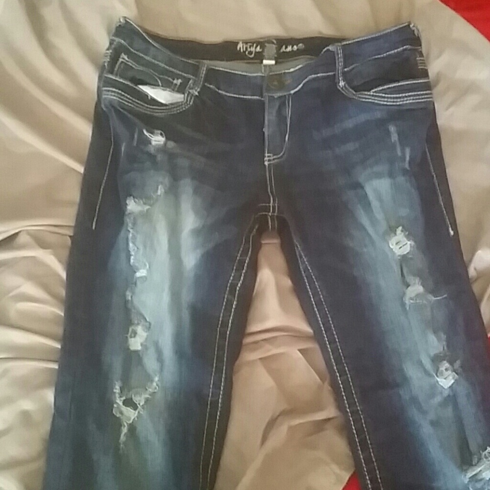 Distressed jeans