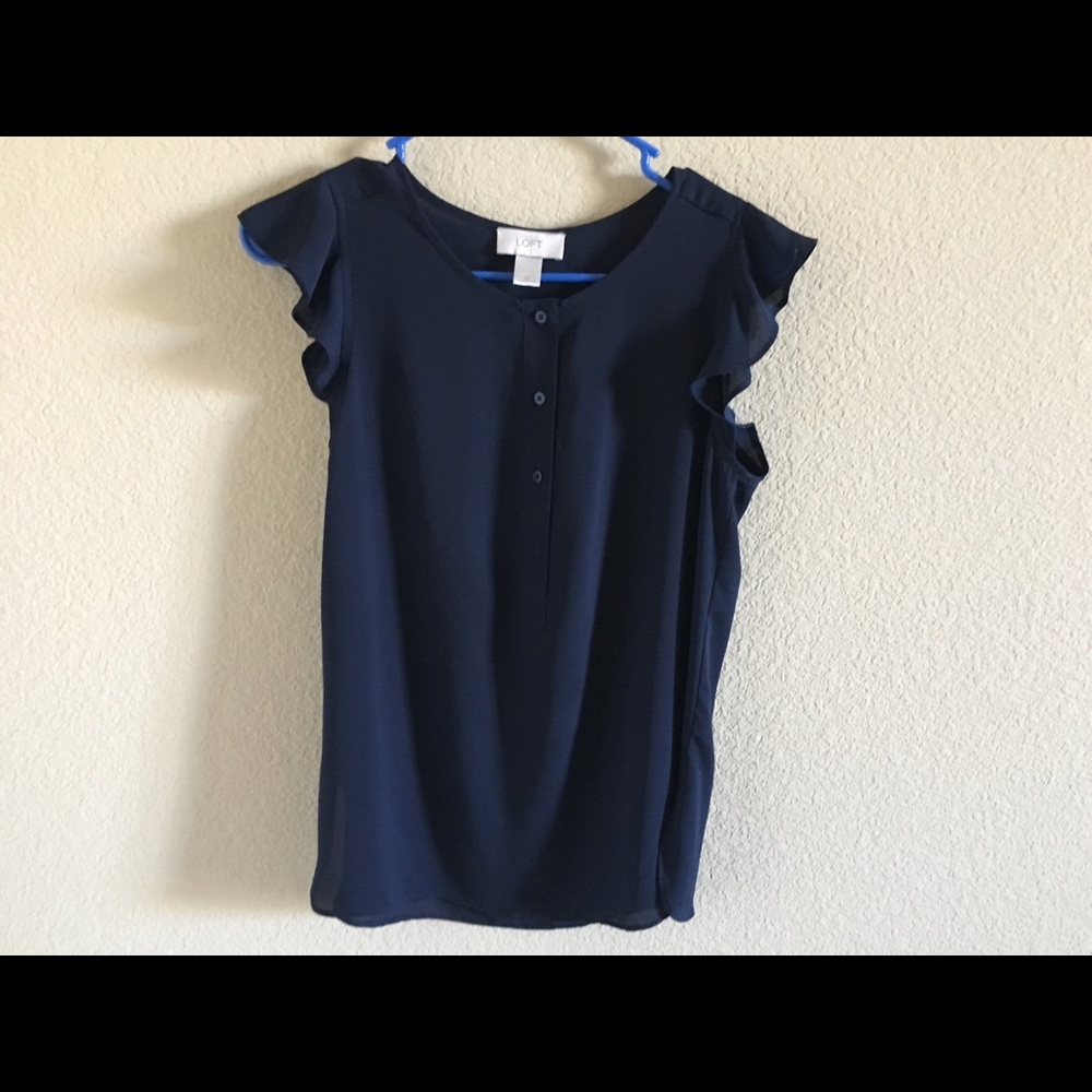 Navy blue chiffon top