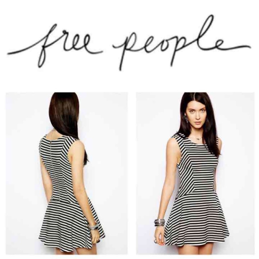 FREE PEOPLE Striped Skater Dress