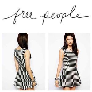 FREE PEOPLE Striped Skater Dress