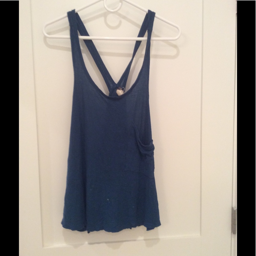 Free people blue tank.