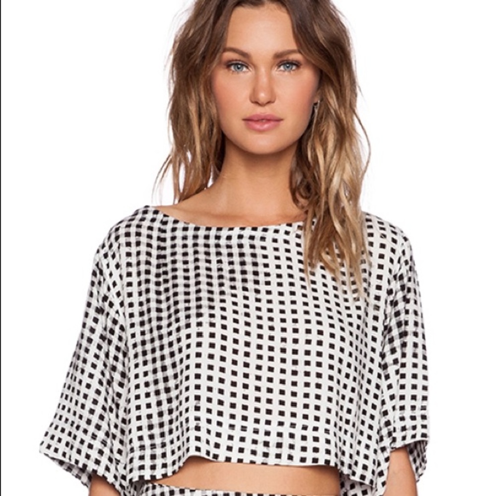 Minkpink Gingham Crop Tee