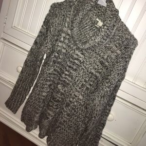 comfortable gray and black sweater turtleneck