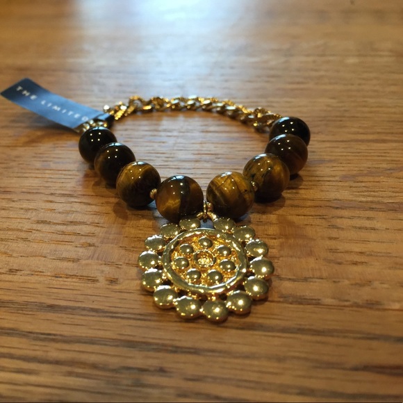 The Limited Stretch Tiger Eye/Goldtone Bracelet - Picture 2 of 3