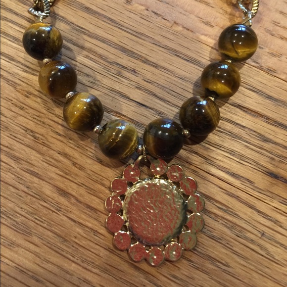 The Limited Stretch Tiger Eye/Goldtone Bracelet - Picture 3 of 3