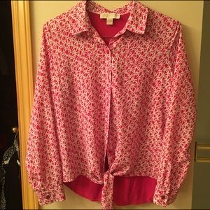 Michael Kors Pink and White Top