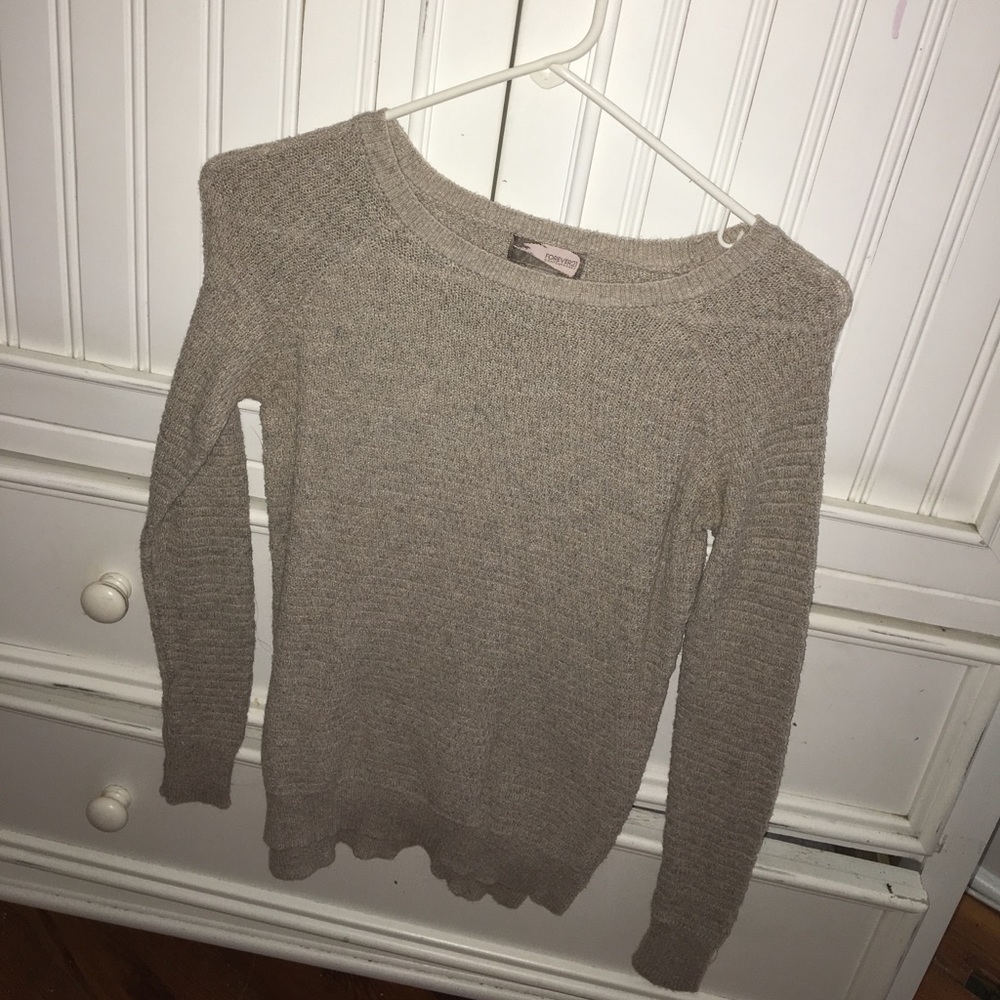 tan sweater