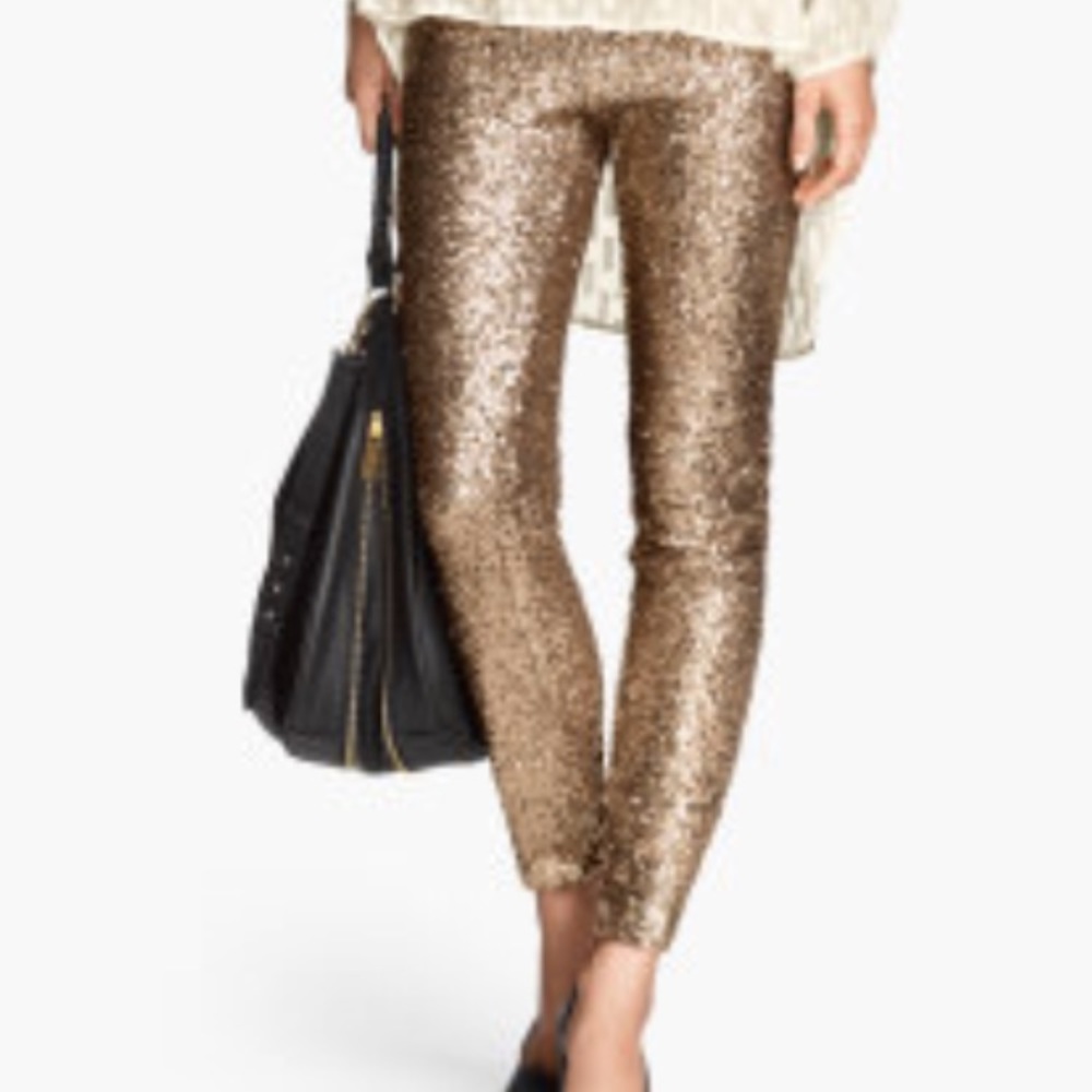 Gold sequin leggings