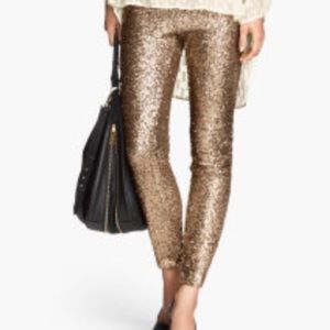 Gold sequin leggings