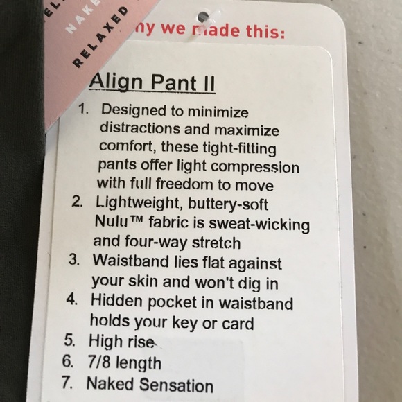 NWT LULULEMON DARK OLIVE ALIGN PANT II -- Size - Picture 3 of 6