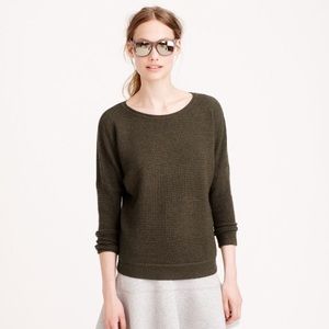 J.Crew Rib Stitch Dolman Sweater in Olive Green