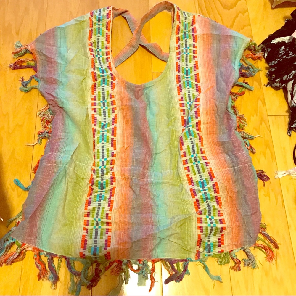 Billabong fringe woven top