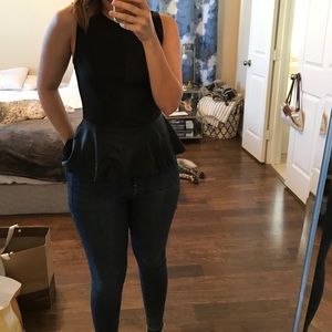 Black Peplum Top (leather on the peplum)