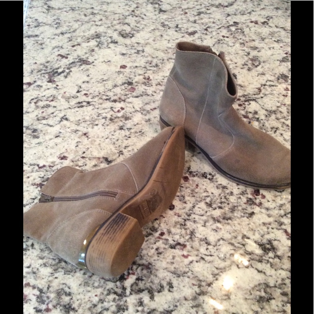 Grey suede ankle boots