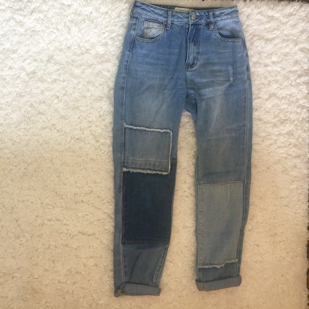 PACSUN patched boyfriend jeans