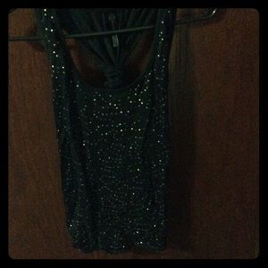 Black sequin tank top