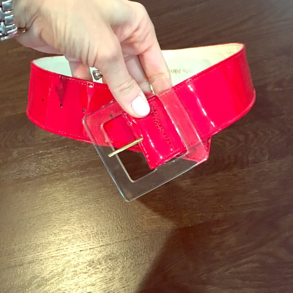 Yves Saint Laurent Accessories - Yves Saint Laurent red patent leather belt