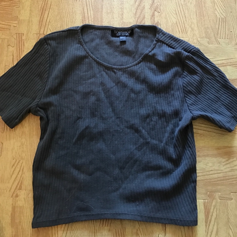 Top shop gray crop top