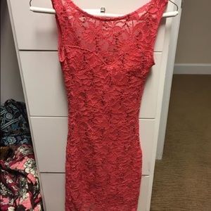 Coral sequin dress- ASOS