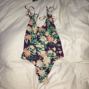Tori Praver seafoam floral one piece swimsuit