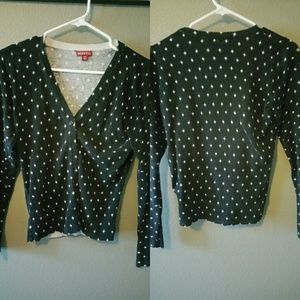 Black and white polka dot cardigan
