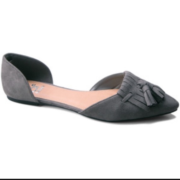 pointe Shoes - Last Pair!! Grey D'Orsay Tassel Flats