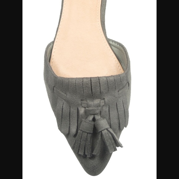Last Pair!! Grey D'Orsay Tassel Flats - Picture 5 of 5