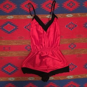 Bebe Silk Red Romper