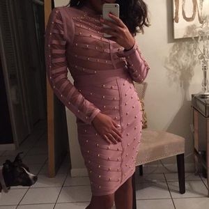 Powder Pink Bandage Dress