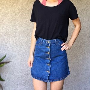 denim buttoned skirt