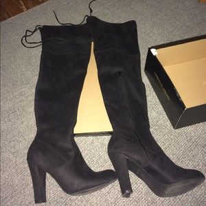 Black High Knee Boot Heels