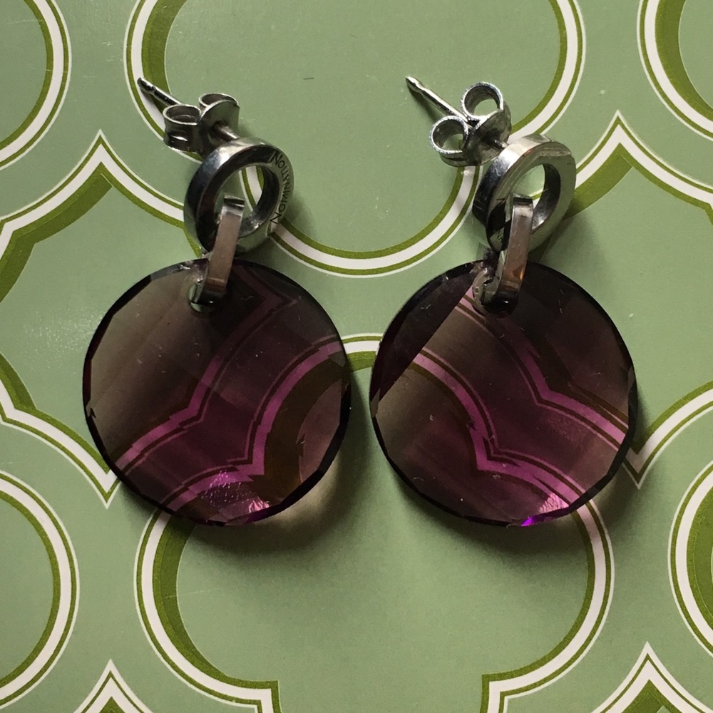 Nomination Purple Glass Circle Earrings