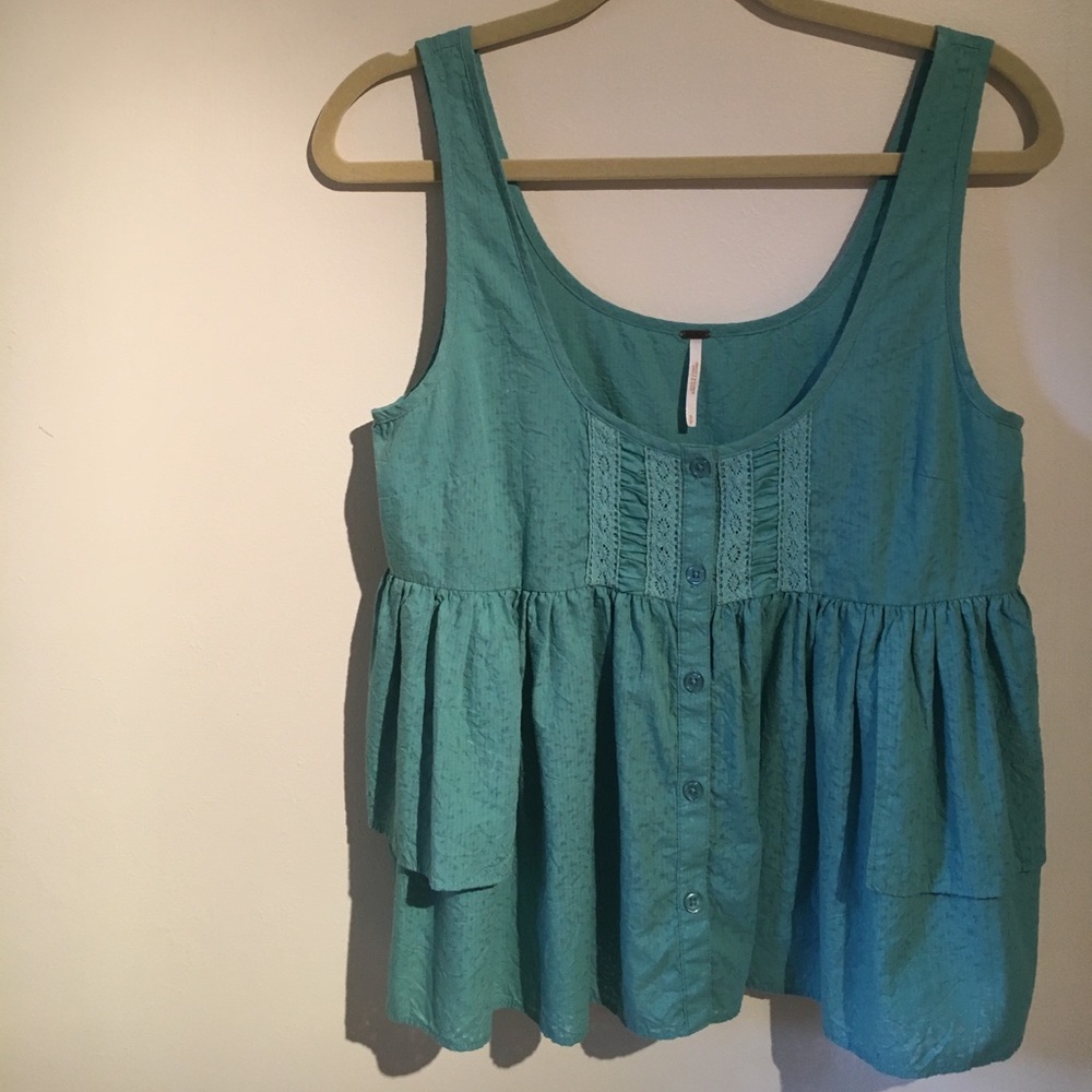 FREE PEOPLE blue top