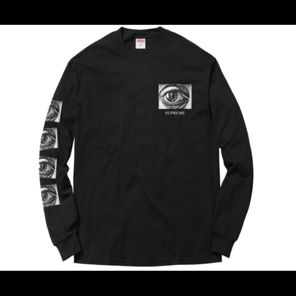 💧SOLD💧supreme x M.C. Escher eye L/S tee