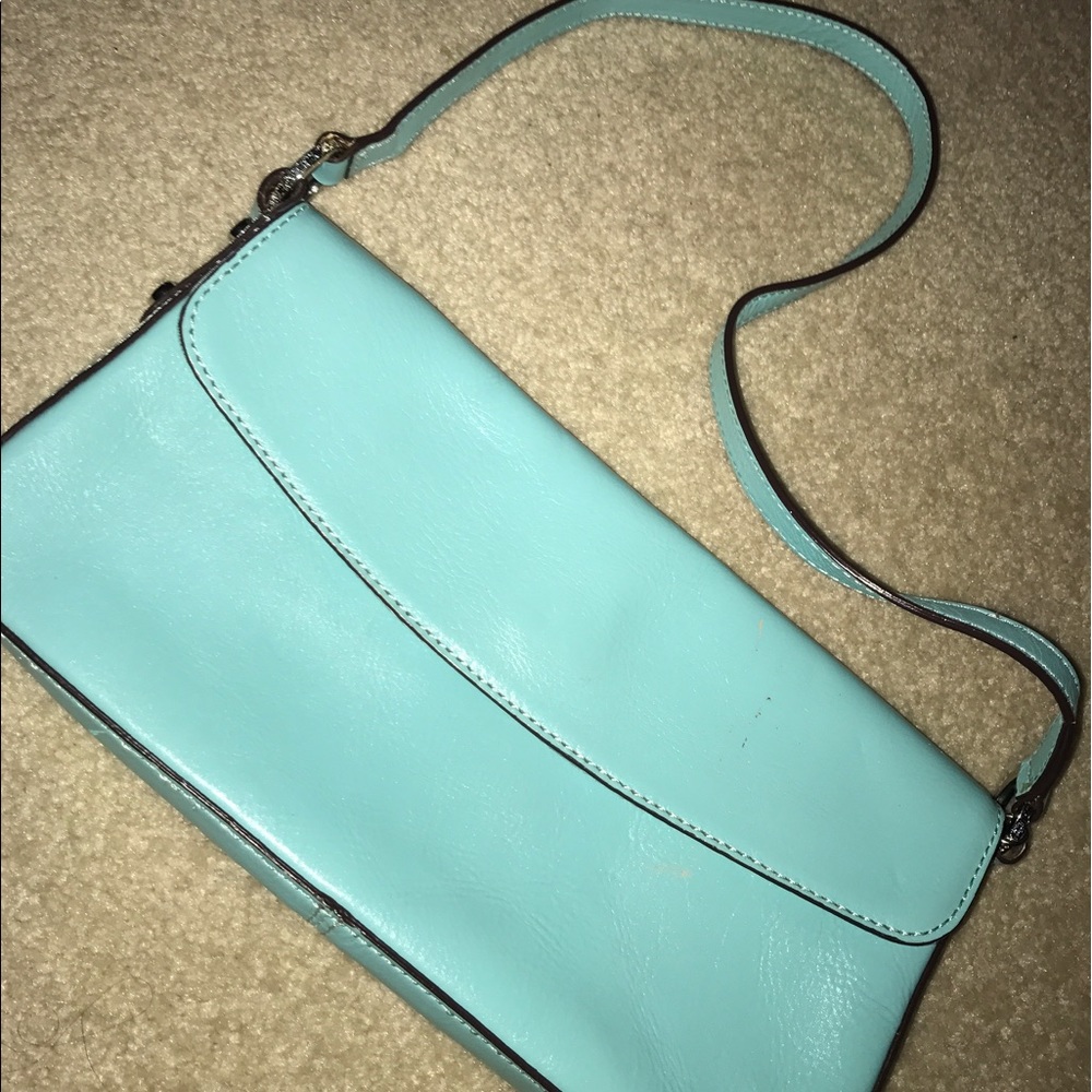 small blue purse