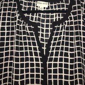 Black and White Grid Top