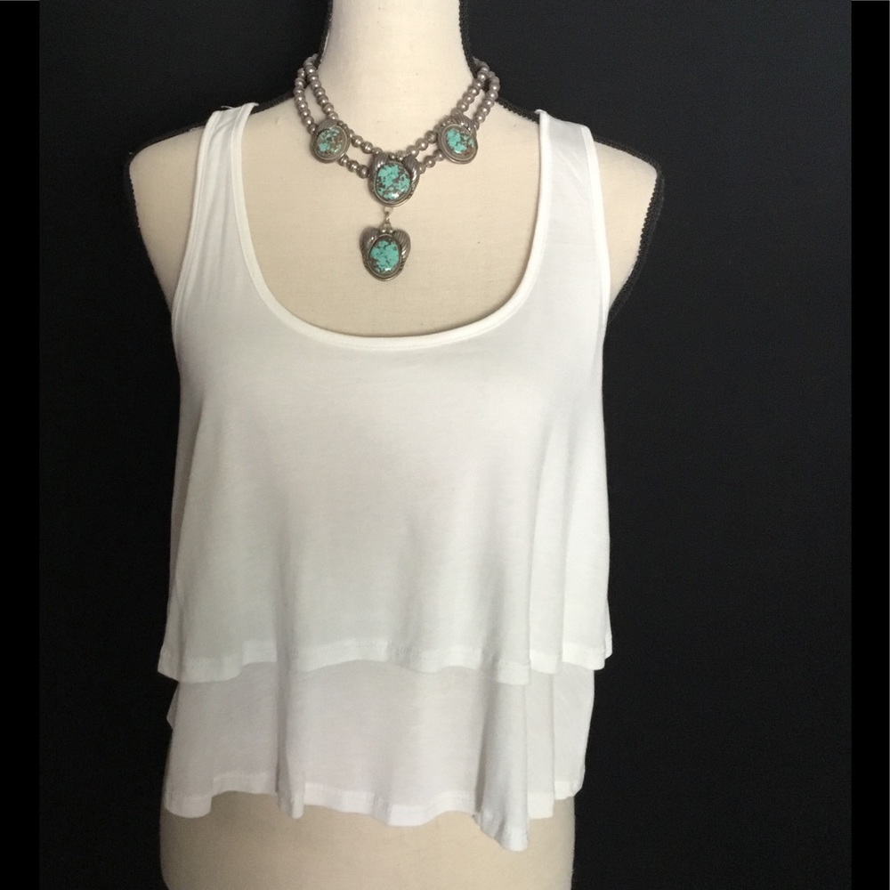 Soft Layered Cotton Crop Top NWOT