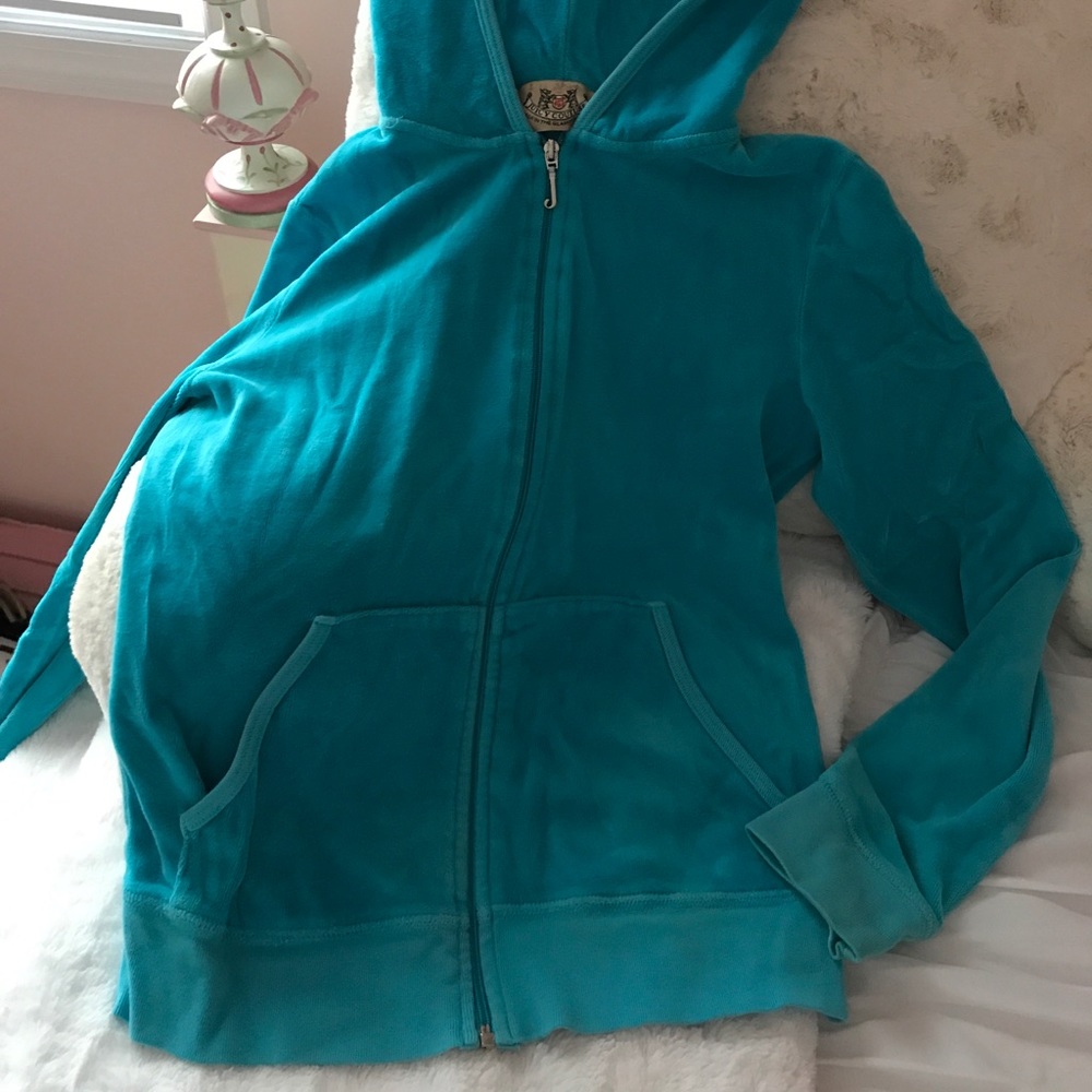 Juicy couture turquoise velour hoodie