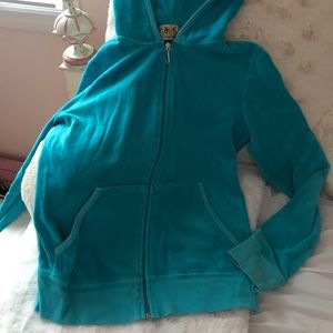 Juicy couture turquoise velour hoodie
