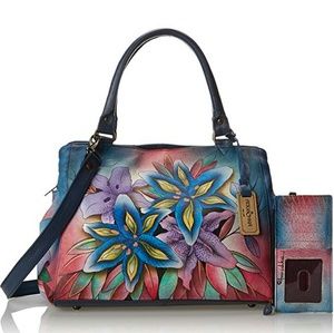 Anuschka handbag large satchel Lucious Lillies NWT