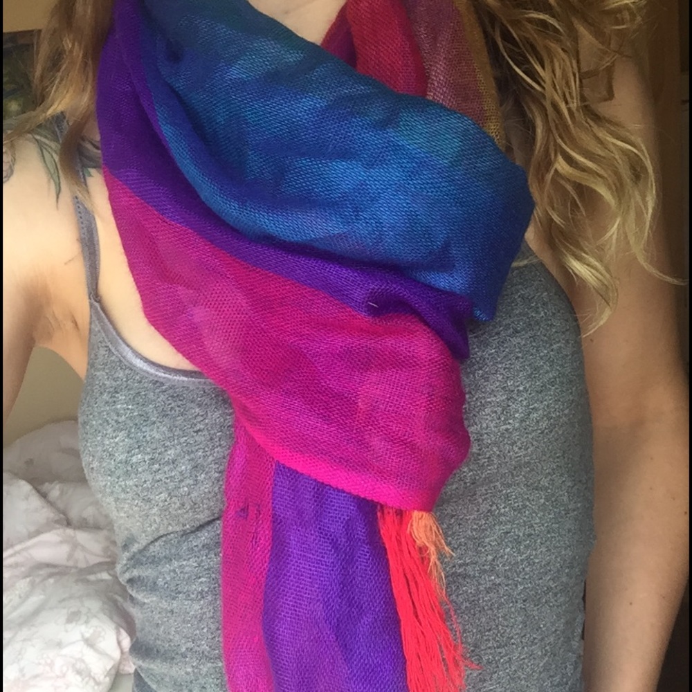 Jewel Toned Striped Scarf