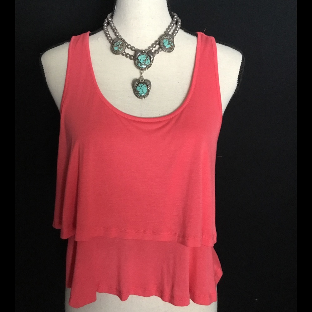 Soft Layered Cotton Crop Top NWOT