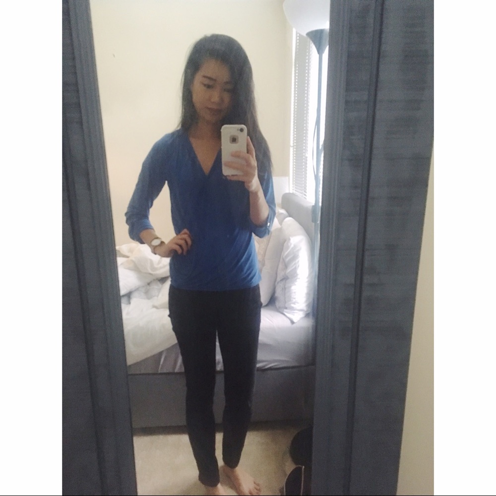 Blue Wrap Top