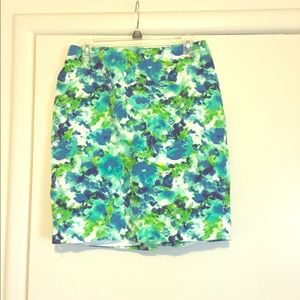 Flower print pencil skirt